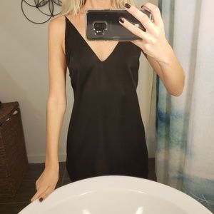 LF silky black skater dress